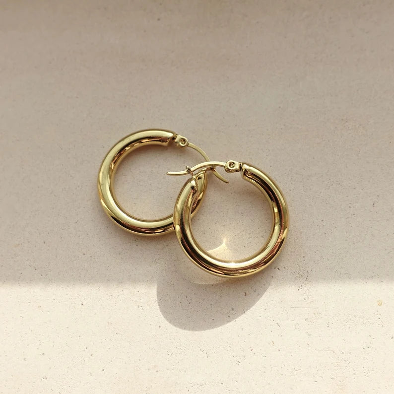 Gilded Gold Hoops