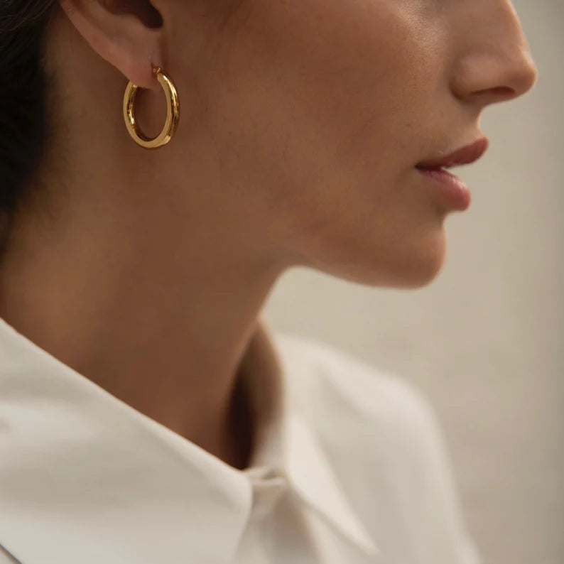 Gilded Gold Hoops