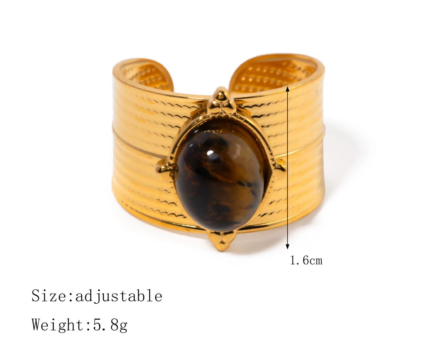 3 Adjustable Stone Rings