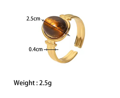 3 Adjustable Stone Rings