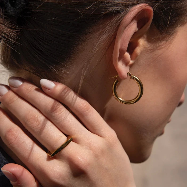 Gilded Gold Hoops
